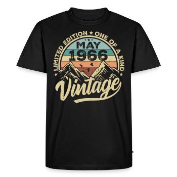 Birthday Vintage May 1966 original May 1966 - Men's Premium Organic T-Shirt - black - Front - Nico (187cm)