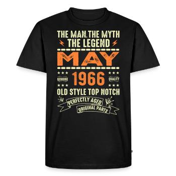 Birthday May 1966 - May 1966 - Men's Premium Organic T-Shirt - black - Front - Nico (187cm)