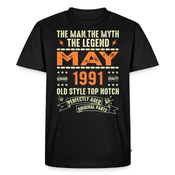 Birthday May 1991 - May 1991 - Men's Premium Organic T-Shirt - black - Front - Nico (187cm)