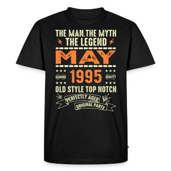 Anniversaire Mai 1995 - Mai 1995 - T-shirt Premium bio Homme - noir - Devant - Nico (187cm)