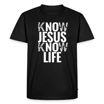 Jésus Christ Dieu - T-shirt Premium bio Homme - noir - Devant - Nico (187cm)