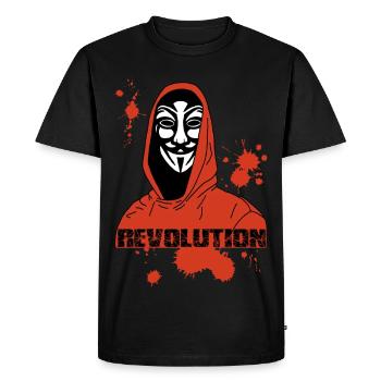 Anonymous and the Red Revolution - Men's Premium Organic T-Shirt - black - Front - Nico (187cm)