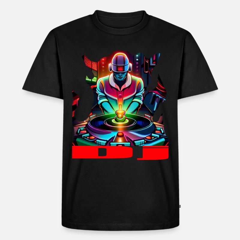 Dj - Männer Premium Bio T-Shirt - Schwarz