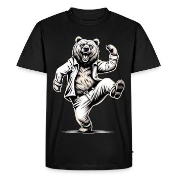 Drôle d’ours papa papa cadeau - T-shirt Premium bio Homme - noir - Devant - Nico (187cm)