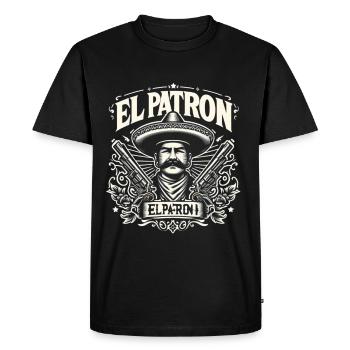 Graphique de gangster El Patron Sombrero - T-shirt Premium bio Homme - noir - Devant - Nico (187cm)