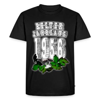 Best Vintage: 1956, Year of Birth, Wine, Wine Glass - Men's Premium Organic T-Shirt - black - Front - Nico (187cm)