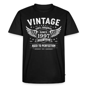1997 Vintage 1997 28th Anniversary 1997 Retro 1997 - Men's Premium Organic T-Shirt - black - Front - Nico (187cm)