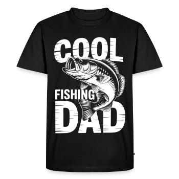 Motif poisson pour les papas cool - T-shirt Premium bio Homme - noir - Devant - Nico (187cm)