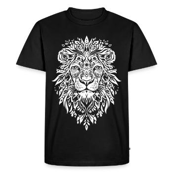 Lion Mandala Face Lion Head Tribal - Men's Premium Organic T-Shirt - black - Front - Nico (187cm)