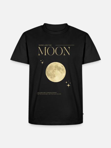 Luminous moon motif with stars - Men's Premium Organic T-Shirt - black