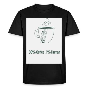 Humor Coffee 99% Caffeine 1% Human - Men's Premium Organic T-Shirt - black - Front - Nico (187cm)