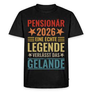 Pensioner 2026: Real legend leaves the site - Men's Premium Organic T-Shirt - black - Front - Nico (187cm)
