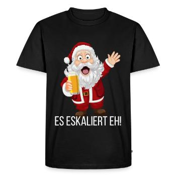 It's Escalating Anyway – Christmas Party Edition 🎄🎉 - Men's Premium Organic T-Shirt - black - Front - Nico (187cm)