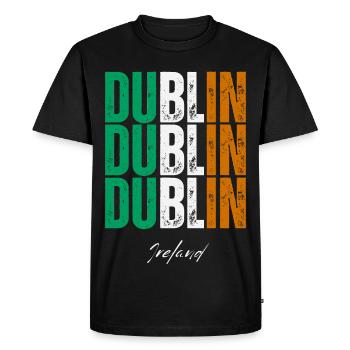 Dublin Irlande, souvenir de Dublin - T-shirt Premium bio Homme - noir - Devant - Nico (187cm)