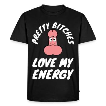 Énergie humour Cartoon Logo | des images amusantes - T-shirt Premium bio Homme - noir - Devant - Nico (187cm)
