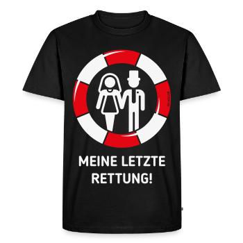 My last resort! (Wedding / Newlyweds / NEG) - Men's Premium Organic T-Shirt - black - Front - Nico (187cm)