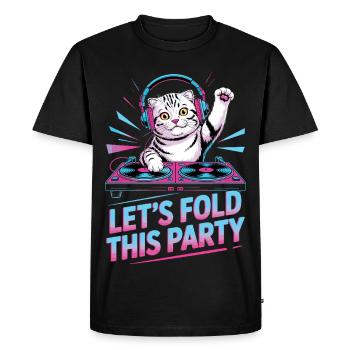 DJ Humour Animal Scottish Fold Chat - T-shirt Premium bio Homme - noir - Devant - Nico (187cm)