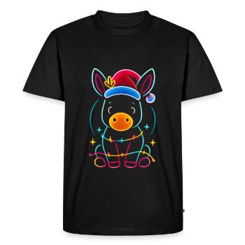 Donkey Elf Noël Drôle Cadeau - T-shirt Premium bio Homme - noir - Devant - Nico (187cm)