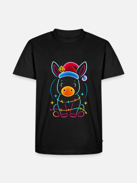 Donkey Elf Christmas Funny Gift - Men's Premium Organic T-Shirt - black