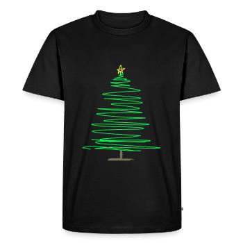 Sapin spiralé vert avec étoile - T-shirt Premium bio Homme - noir - Devant - Nico (187cm)