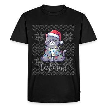 Bright Chatmas Christmas - Men's Premium Organic T-Shirt - black - Front - Nico (187cm)