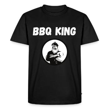 BBQ King  - Men's Premium Organic T-Shirt - black - Front - Nico (187cm)