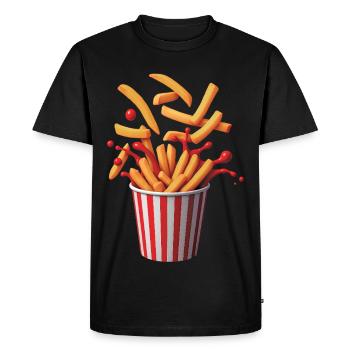 POP FRITES - Bellegique - T-shirt Premium bio Homme - noir - Devant - Nico (187cm)