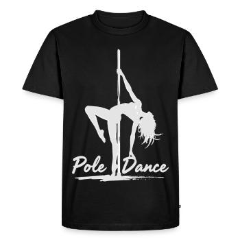 Silhouette de danseuse en barre pour danse au poteau - T-shirt Premium bio Homme - noir - Devant - Nico (187cm)