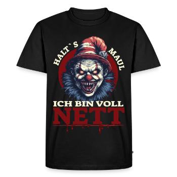 Shut up - I'm really nice - Men's Premium Organic T-Shirt - black - Front - Nico (187cm)