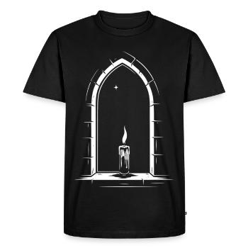 Bougie imbolc à la fenêtre - T-shirt Premium bio Homme - noir - Devant - Nico (187cm)