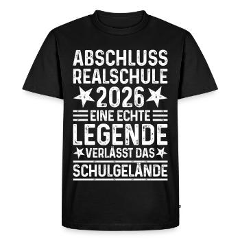 Graduation 2026 Realschule - Legend School Grounds - Men's Premium Organic T-Shirt - black - Front - Nico (187cm)