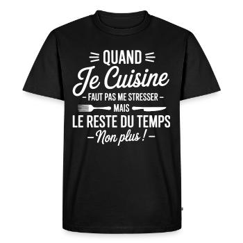humorous kitchen apron - Men's Premium Organic T-Shirt - black - Front - Nico (187cm)