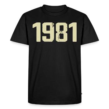Jubilee 1981 - Men's Premium Organic T-Shirt - black - Front - Nico (187cm)