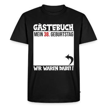 Guestbook 38th Birthday - Men's Premium Organic T-Shirt - black - Front - Nico (187cm)