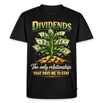 Arbre de la Monnaie des Dividendes : La meilleure relation de la vie - T-shirt Premium bio Homme - noir - Devant - Nico (187cm)