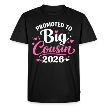 Cousine Adorable Design Cœurs et Étoiles - T-shirt Premium bio Homme - noir - Devant - Nico (187cm)