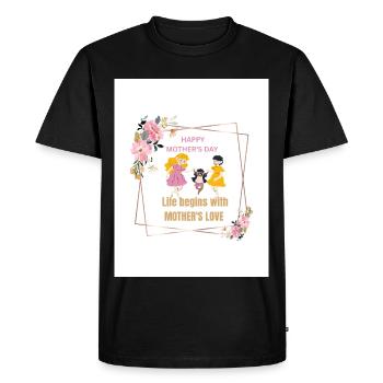 Cadre floral Mother’s Love - T-shirt Premium bio Homme - noir - Devant - Nico (187cm)