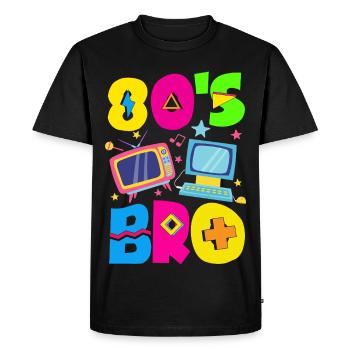 Retour rétro au design vintage des années 80 - T-shirt Premium bio Homme - noir - Devant - Nico (187cm)