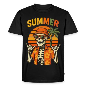 Été squelette Sun Tiki - T-shirt Premium bio Homme - noir - Devant - Nico (187cm)