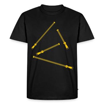 Zippers in punk style - Men's Premium Organic T-Shirt - black - Front - Nico (187cm)