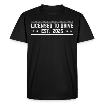 New Driver 2025 Teen Boys Male Driver License - Men's Premium Organic T-Shirt - black - Front - Nico (187cm)