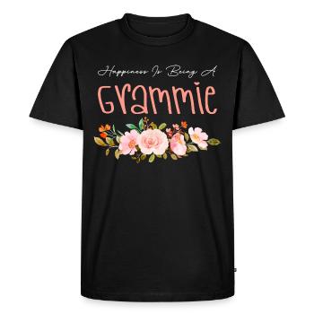 Happiness Is Being Grammie Floral Flower Grandma - T-shirt Premium bio Homme - noir - Devant - Nico (187cm)