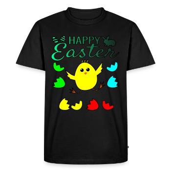 Happy Easter chick - Men's Premium Organic T-Shirt - black - Front - Nico (187cm)