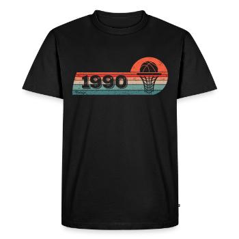 Basketball games born in 1990 Birthday - Men's Premium Organic T-Shirt - black - Front - Nico (187cm)