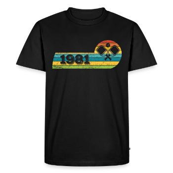 Pickleball Player Born 1981 Birthday Game - Men's Premium Organic T-Shirt - black - Front - Nico (187cm)