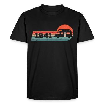 Motorhome Driver Camping born in 1941 Birthday - Men's Premium Organic T-Shirt - black - Front - Nico (187cm)