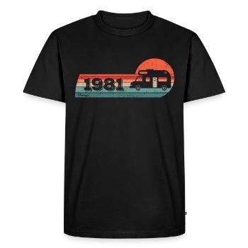 Motorhome Driver Camping born 1981 Birthday - Men's Premium Organic T-Shirt - black - Front - Nico (187cm)