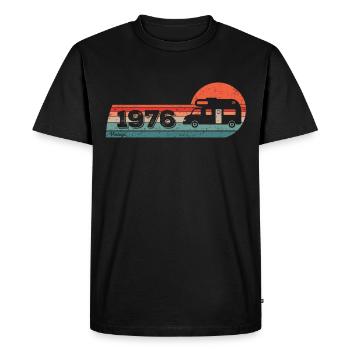 Motorhome Driver Camping born in 1976 Birthday - Men's Premium Organic T-Shirt - black - Front - Nico (187cm)