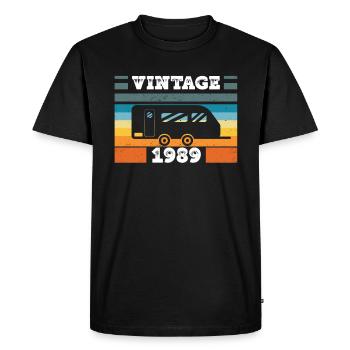 Camping Car Camping born in 1989 Birthday - Men's Premium Organic T-Shirt - black - Front - Nico (187cm)