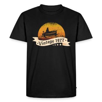 Pêcheur né en 1977 anniversaire bateau de pêche - T-shirt Premium bio Homme - noir - Devant - Nico (187cm)